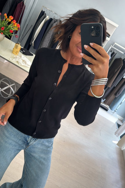 Cardigan regular nero kn