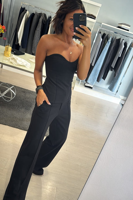 Top bustier completo punto milano nero kn