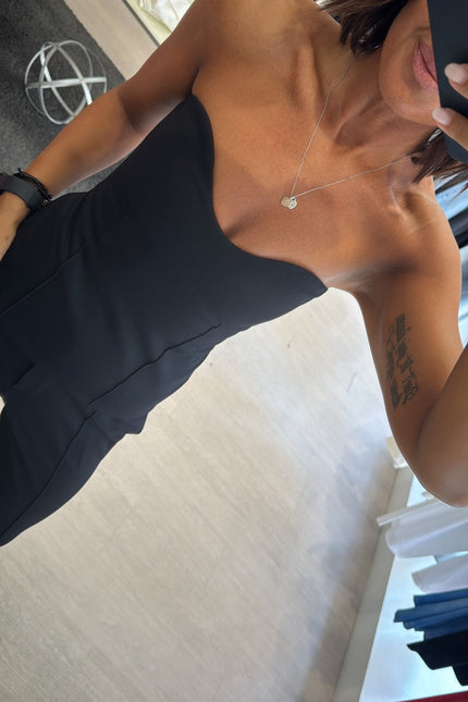 Top bustier completo punto milano nero kn