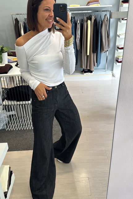 Maglia spalla scesa bianca