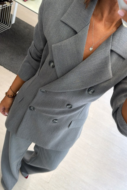 Giacca Robe Manteau completo grigio medio ak