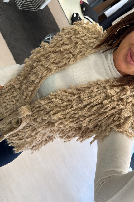 Smanicato bouclè beige kk
