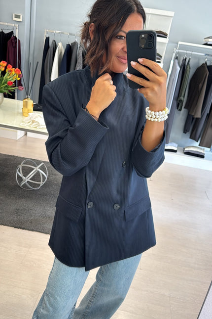 Blazer completo gessato blue navy kn