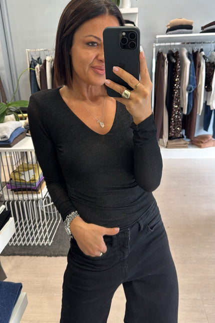 Maglia in filo di lurex nera