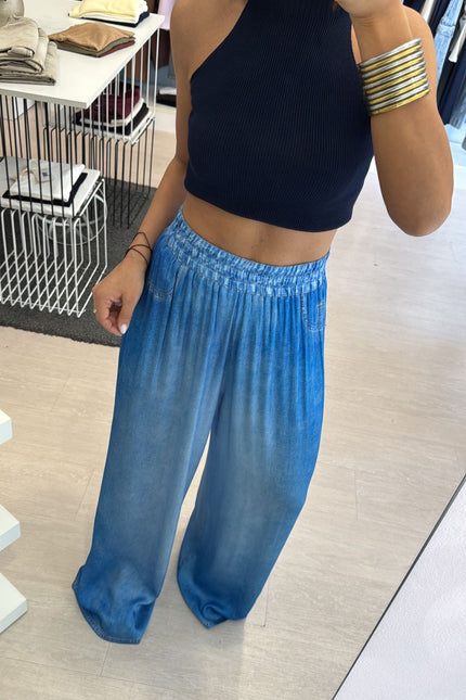 Pantalone denim in chambray kk