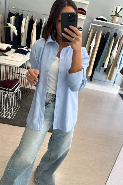 Camicia punto luce azzurra