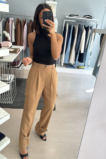 Pantalone cargo cammello ak