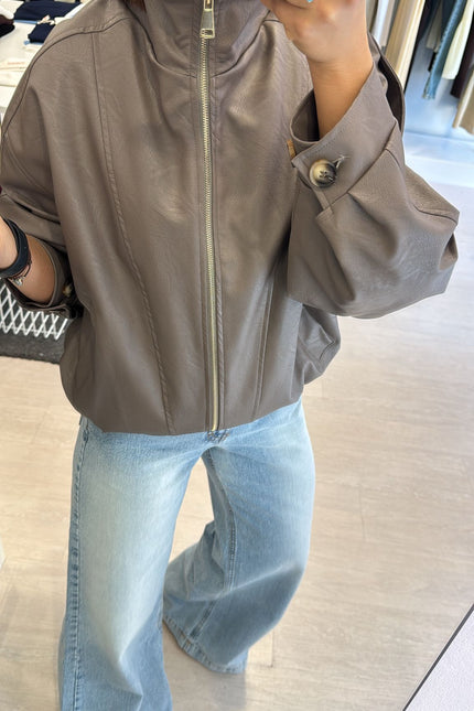 Bomber ecopelle fango