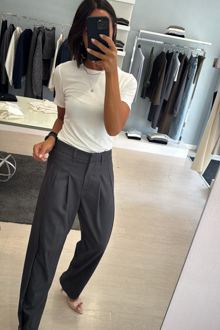 Pantalone baggy completo overshirt grigio piombo ak