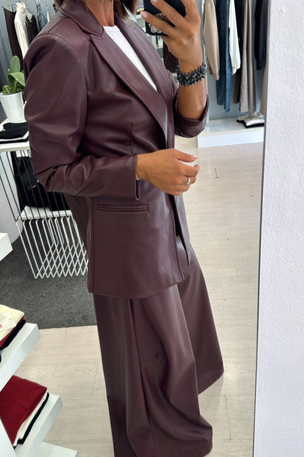 Pantalone ecopelle bordeaux