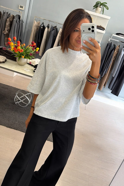 T-shirt oversize grigio melange kk