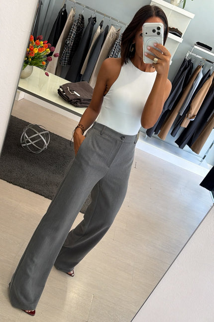 Pantalone dritto completo grigio medio ak