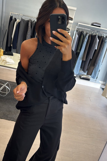 Pantalone cargo nero kn