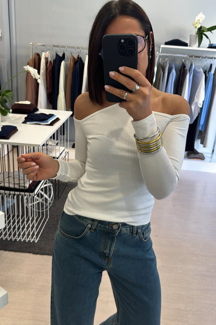 Maglia spalle scese bianca
