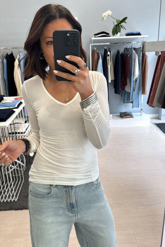 Scollo a V modal bianca