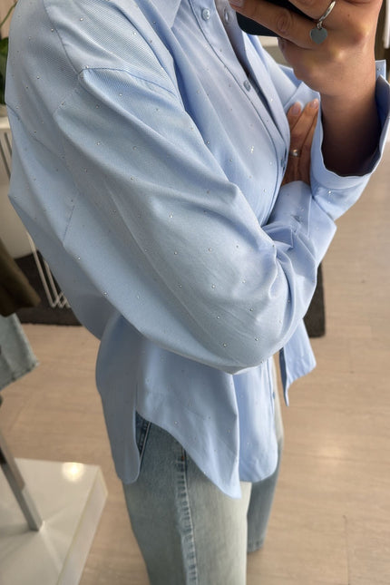 Camicia punto luce azzurra