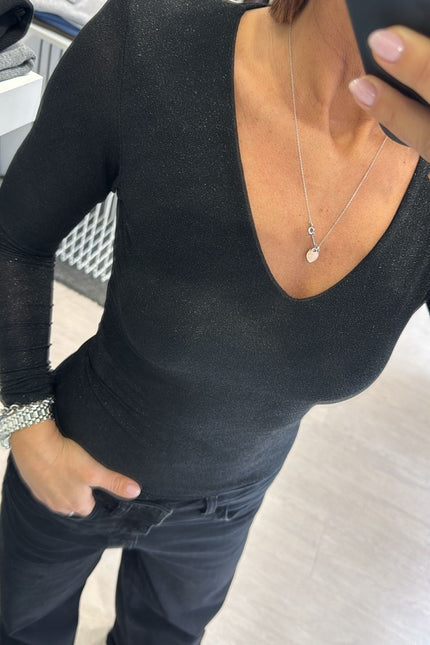 Maglia in filo di lurex nera