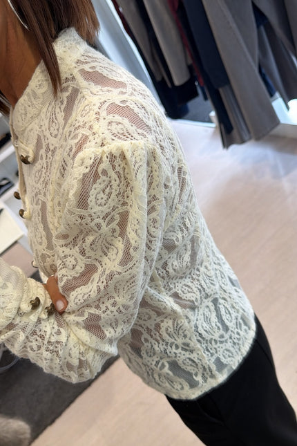 Camicia in pizzo avorio kk
