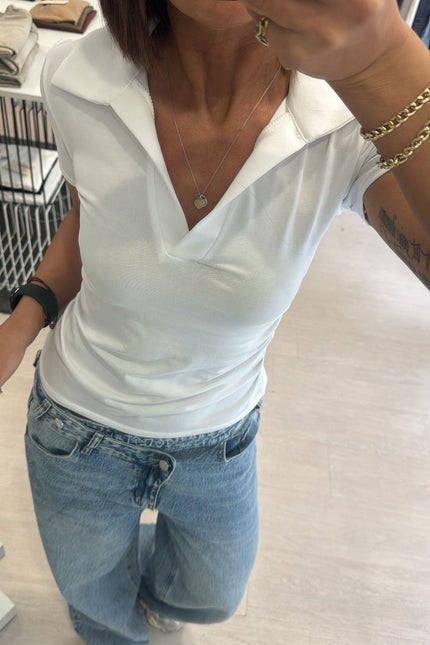 Polo bianca slim cc