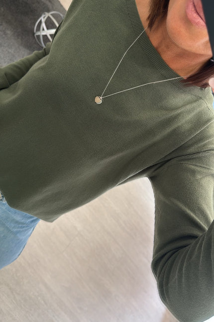 Maglia spacchi khaki kn