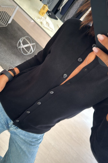 Cardigan regular nero kn