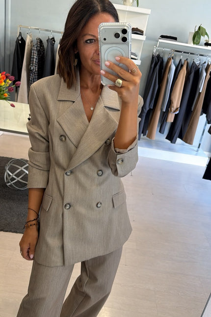 Giacca Robe Manteau completo tortora ak