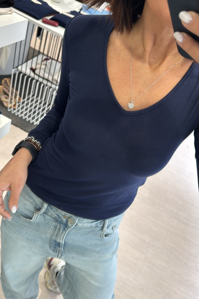 Scollo a V modal blu