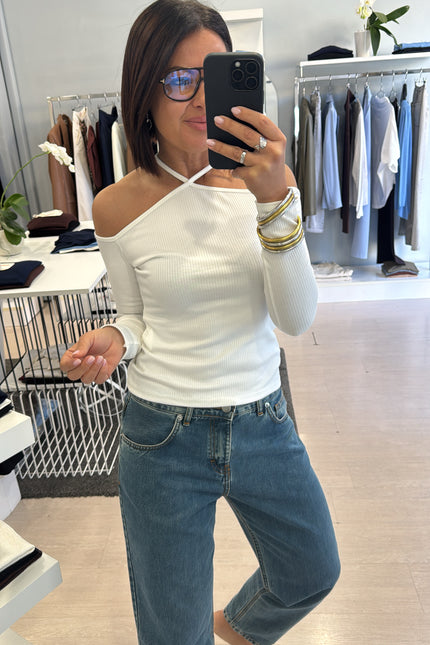 Maglia spalle scese bianca