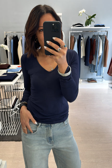 Scollo a V modal blu