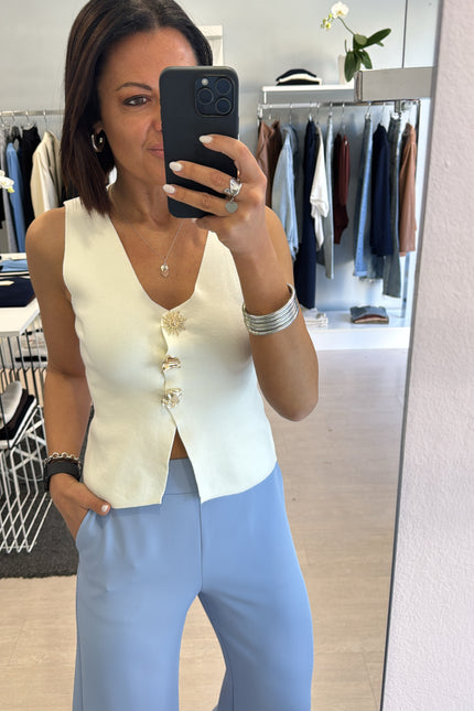Gilet gioiello bianco latte