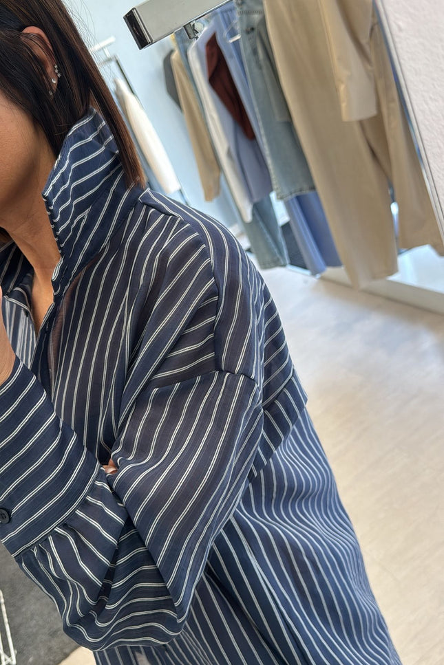 Camicia blu oversize cc