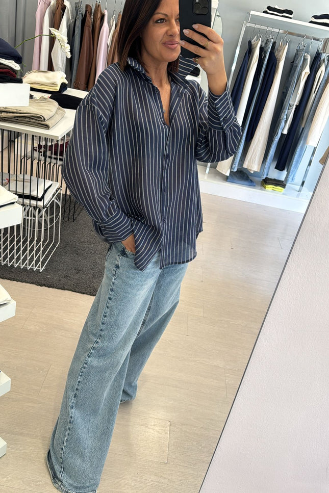 Camicia blu oversize cc