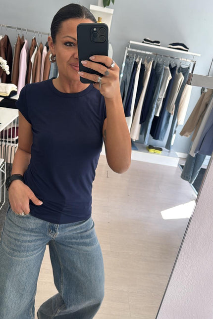 T-shirt girocollo blu kn