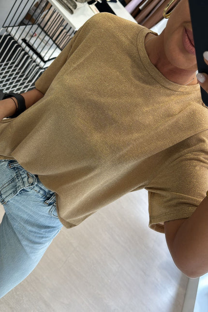 T-shirt lurex oro kn