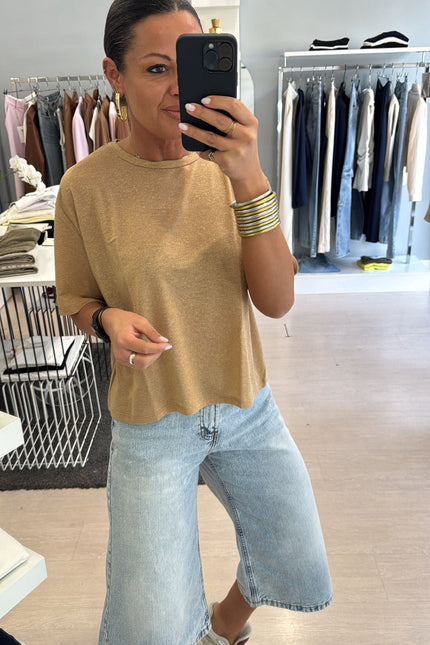 T-shirt lurex oro kn
