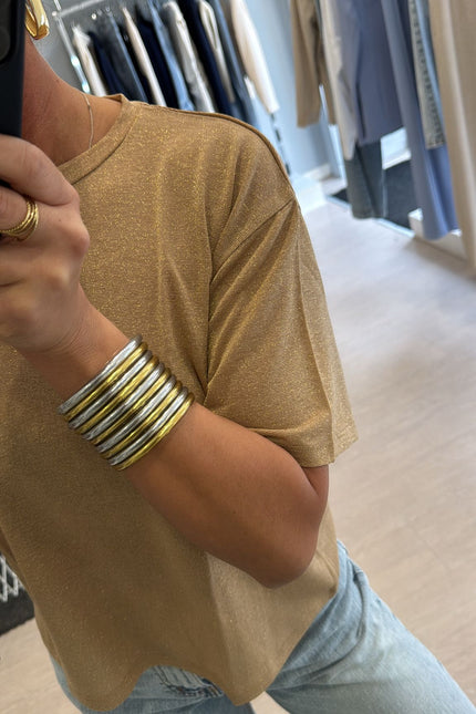 T-shirt lurex oro kn