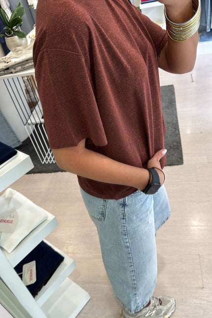 T-shirt lurex ruggine kn