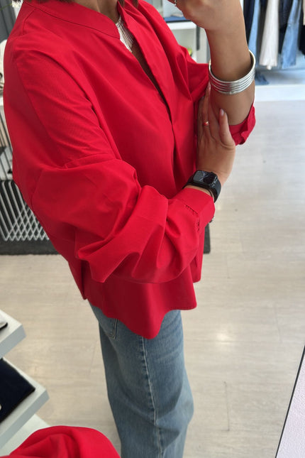 Camicia coreana rossa ak