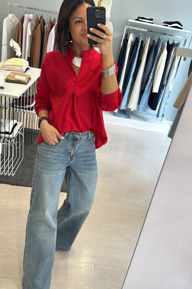 Camicia coreana rossa ak