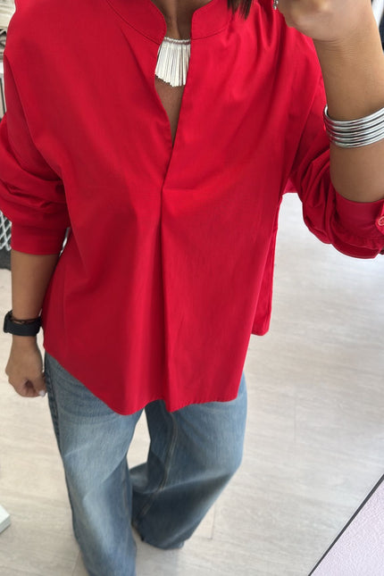 Camicia coreana rossa ak