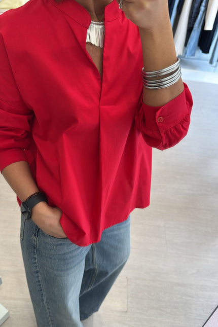 Camicia coreana rossa ak