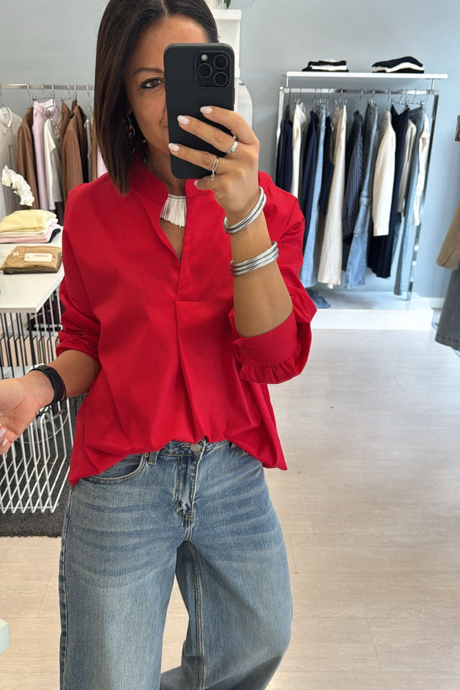 Camicia coreana rossa ak