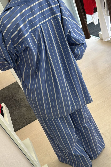 Camicia oversize a righe azzurro avio  cc