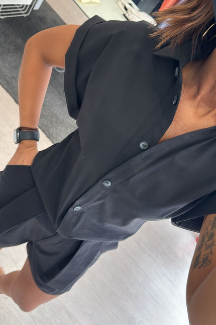 Camicia manica corta nera kk