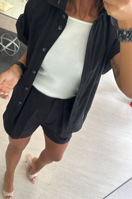Camicia manica corta nera kk