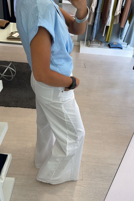 Camicia manica corta azzurro polvere cc