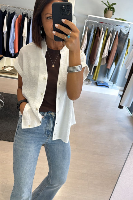 Camicia manica corta bianca cc
