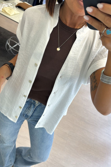 Camicia manica corta bianca cc