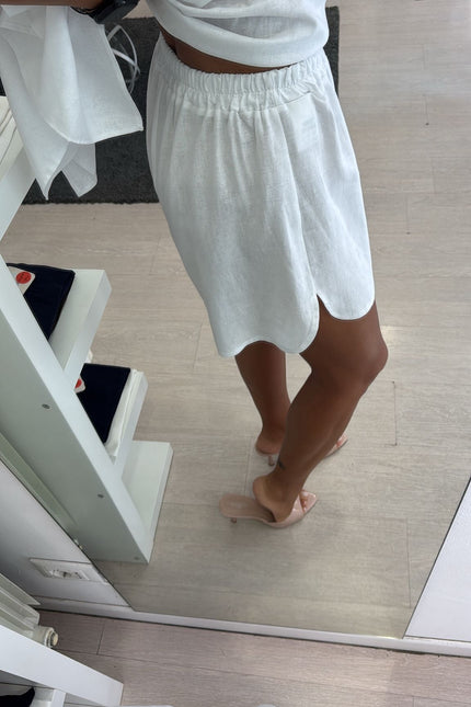 Shorts lino e viscosa bianco kk