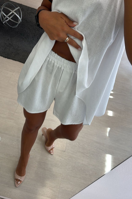 Shorts lino e viscosa bianco kk
